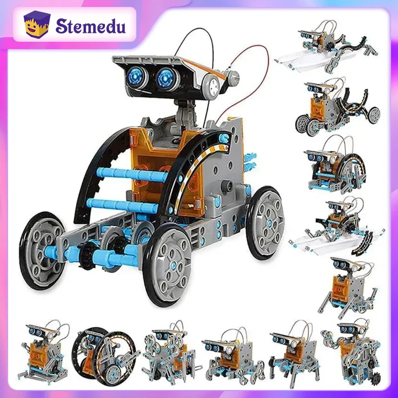Solar Powered Robot Kit 14 In 1 - STEM 13 in 1 Solar Powered