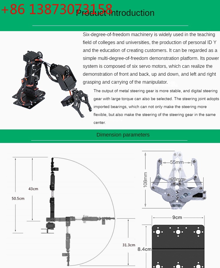 Programmable Robotic Arm Kit Arduino - Sliver 6 DOF Robot Metal Alloy